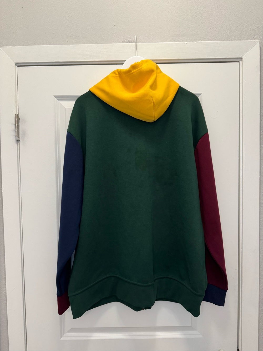 Polo Ralph Lauren Hoodie Colorblock Navy Blue Yellow Green - Picture 13 of 13